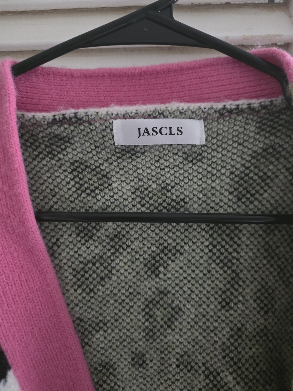 JASCIS Colorblock Leopard Patchwork Cardigan - Pink/White/Denim - Picture 7 of 16